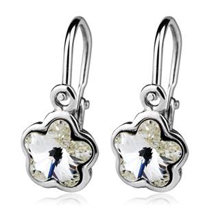 CS1040-C Dětské stříbrné náušnice kytička, Crystals from SWAROVSKI®