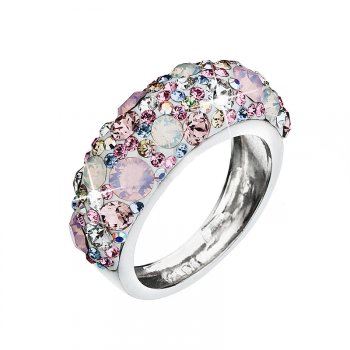 Strieborný prsteň s kryštálmi Crystals from Swarovski ®, Magic Rose
