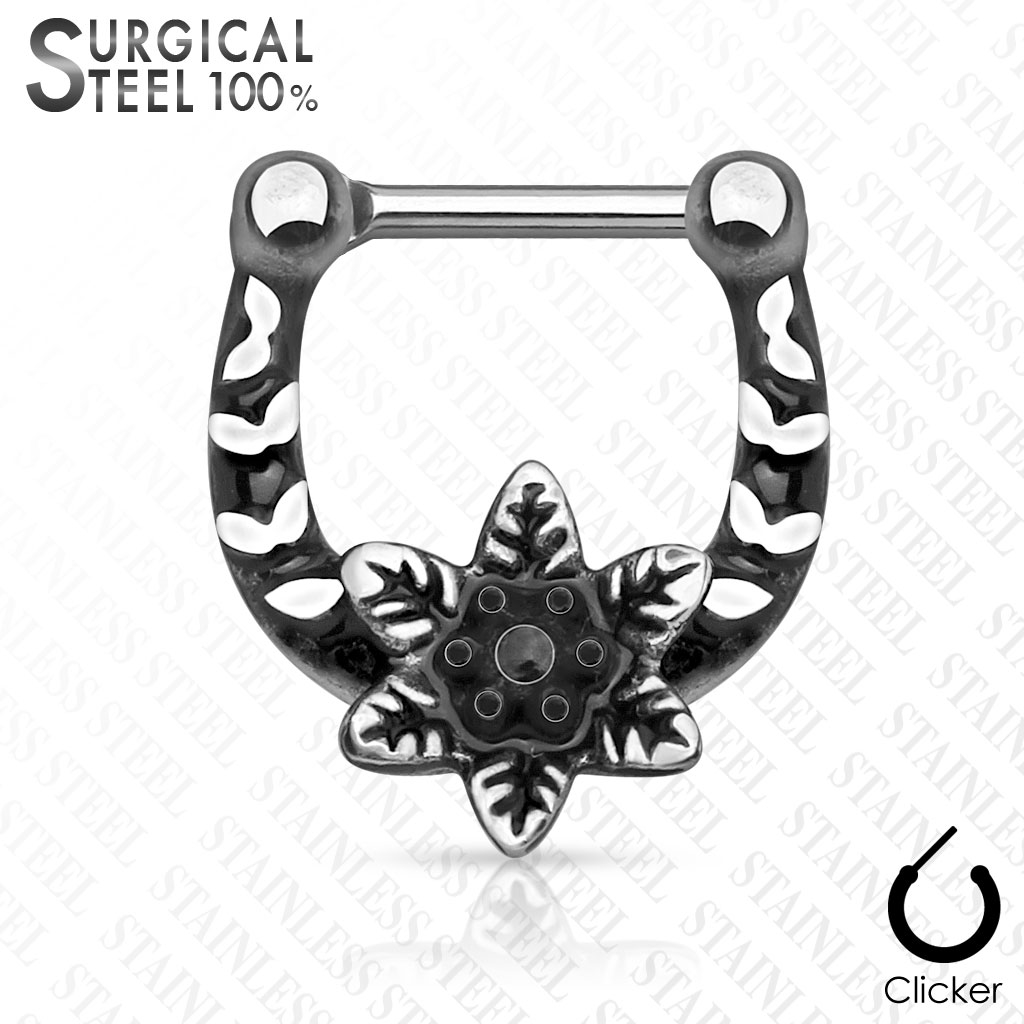 Oceľový piercing do nosa - septum