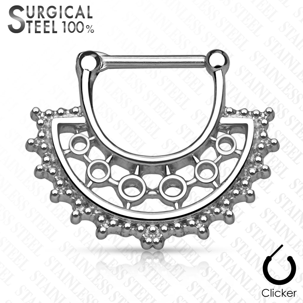 Oceľový piercing do nosa - septum