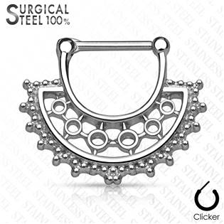 Ocelový piercing do nosu - septum