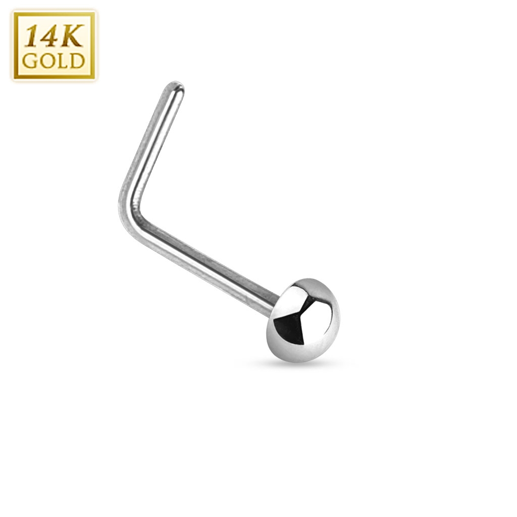 Šperky4U Zlatý piercing do nosu půlkulička, Au 585/1000 - ZL01034-WG