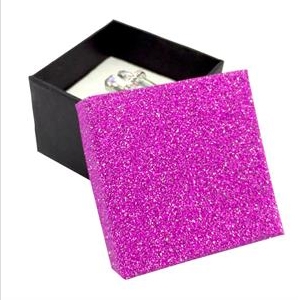Darčeková krabička na prsteň ružová / čierna
