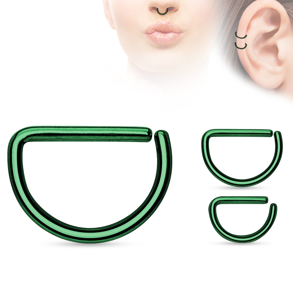 Piercing do nosa / ucha zelený