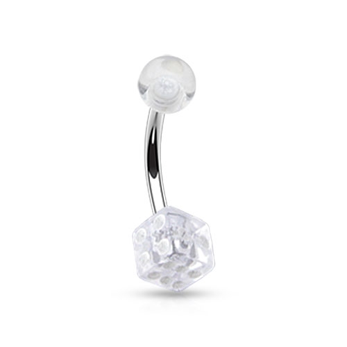 Šperky4U Piercing do pupíku - hrací kostka - BA01024-C