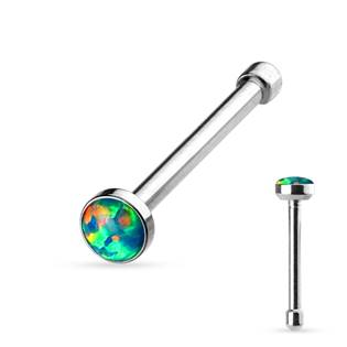 Piercing do nosu - zelený opál