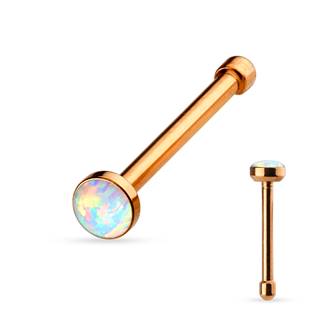 Zlacený piercing do nosu - opál