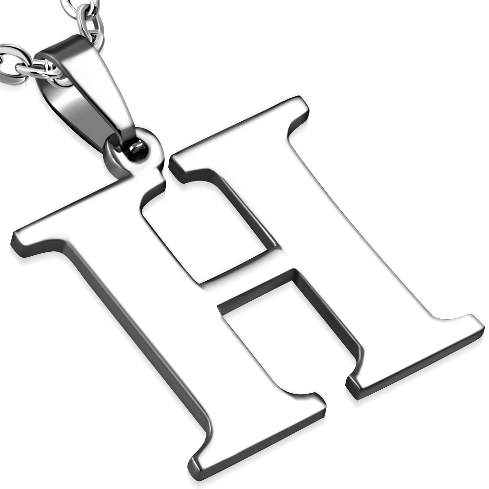 Oceľový prívesok - písmeno - iniciálka H