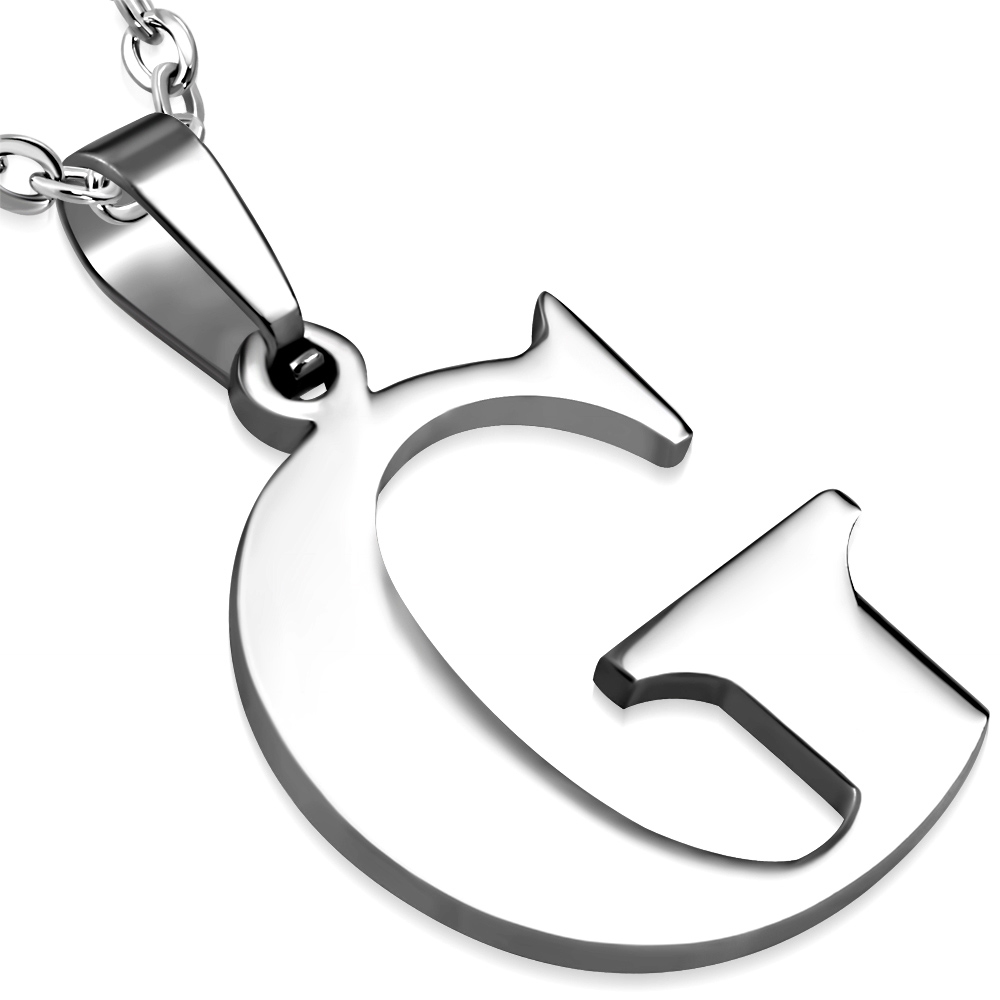 Oceľový prívesok - písmeno - iniciálka G
