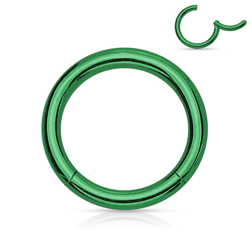 Šperky4U Piercing segment kruh - zelený - K01039G-1210
