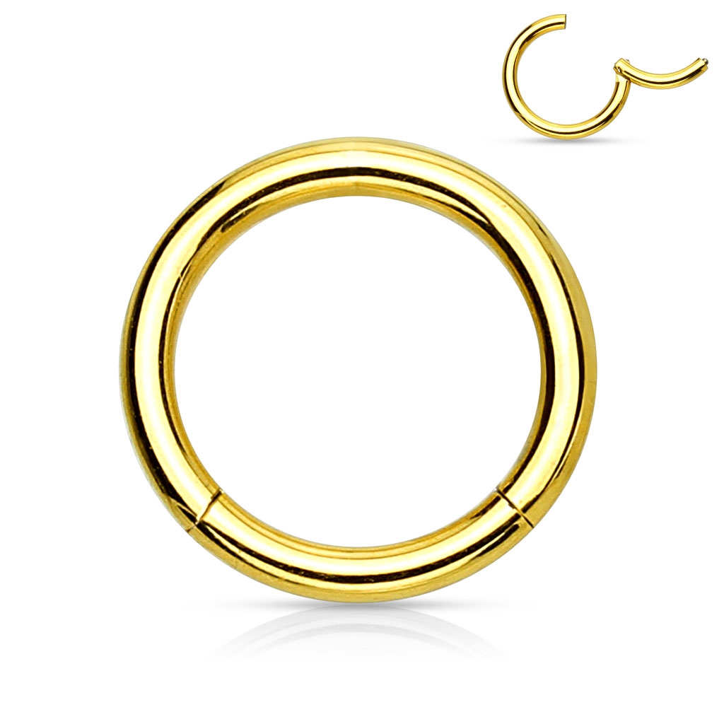 Šperky4U Piercing segment kruh - zlatý - K01039GD-1210