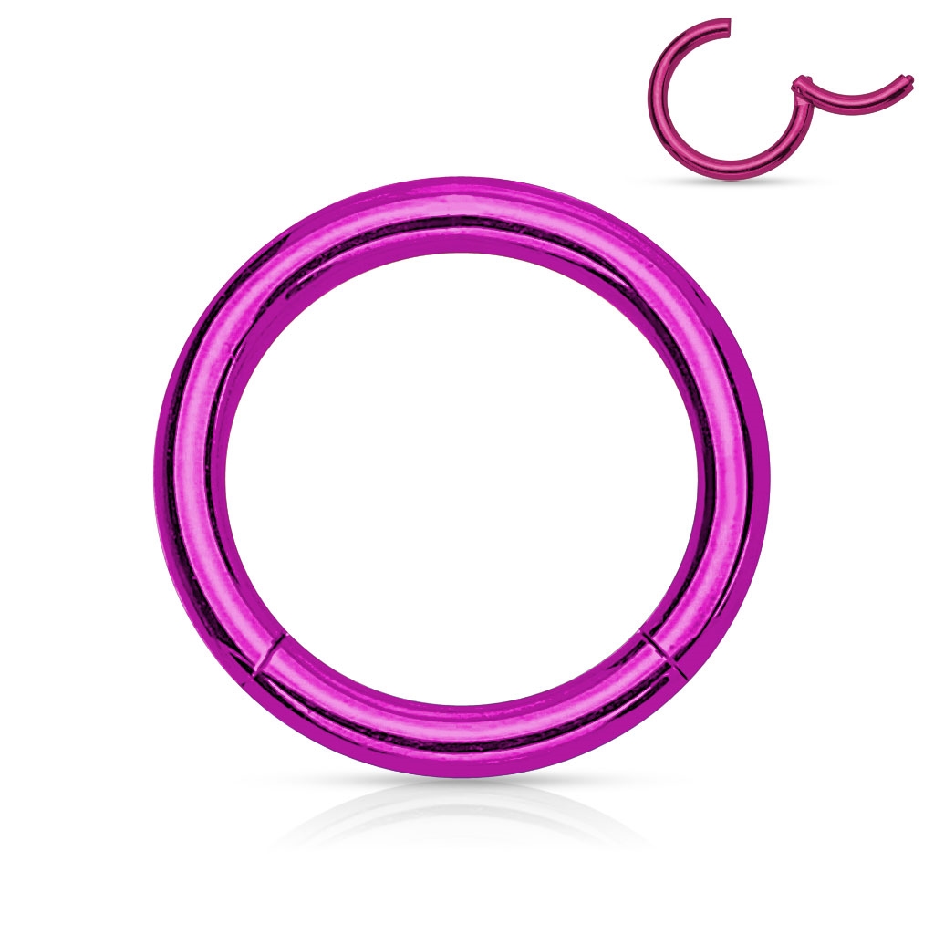 Šperky4U Piercing segment kruh - fialový - K01039A-1209