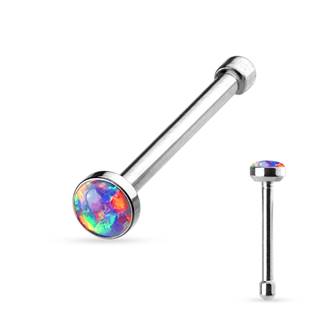 Piercing do nosu - duhový opál