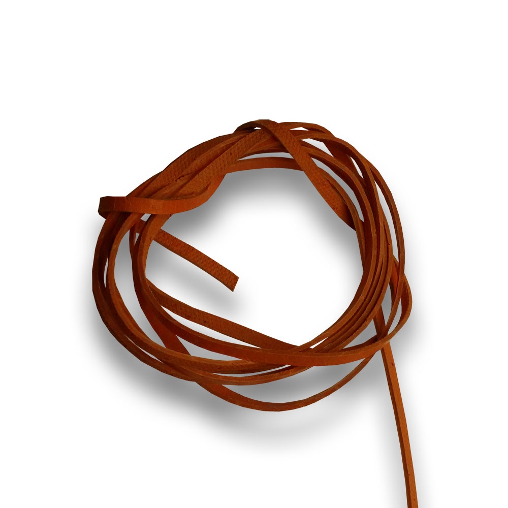 Rezaná kožená šnúrka oranžová, hr. 2 mm, dĺžka 100 cm