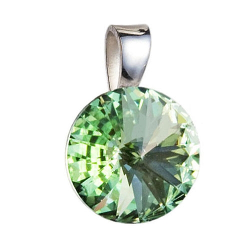 EVOLUTION GROUP CZ Stříbrný přívěšek rivoli Crystals from Swarovski® Chrysolite - 34112.3 Chrysolite