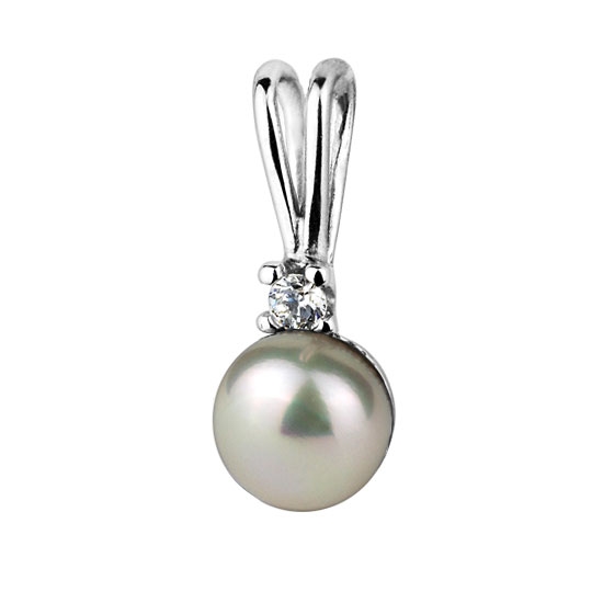 Strieborný prívesok prírodné perla 5,5 mm