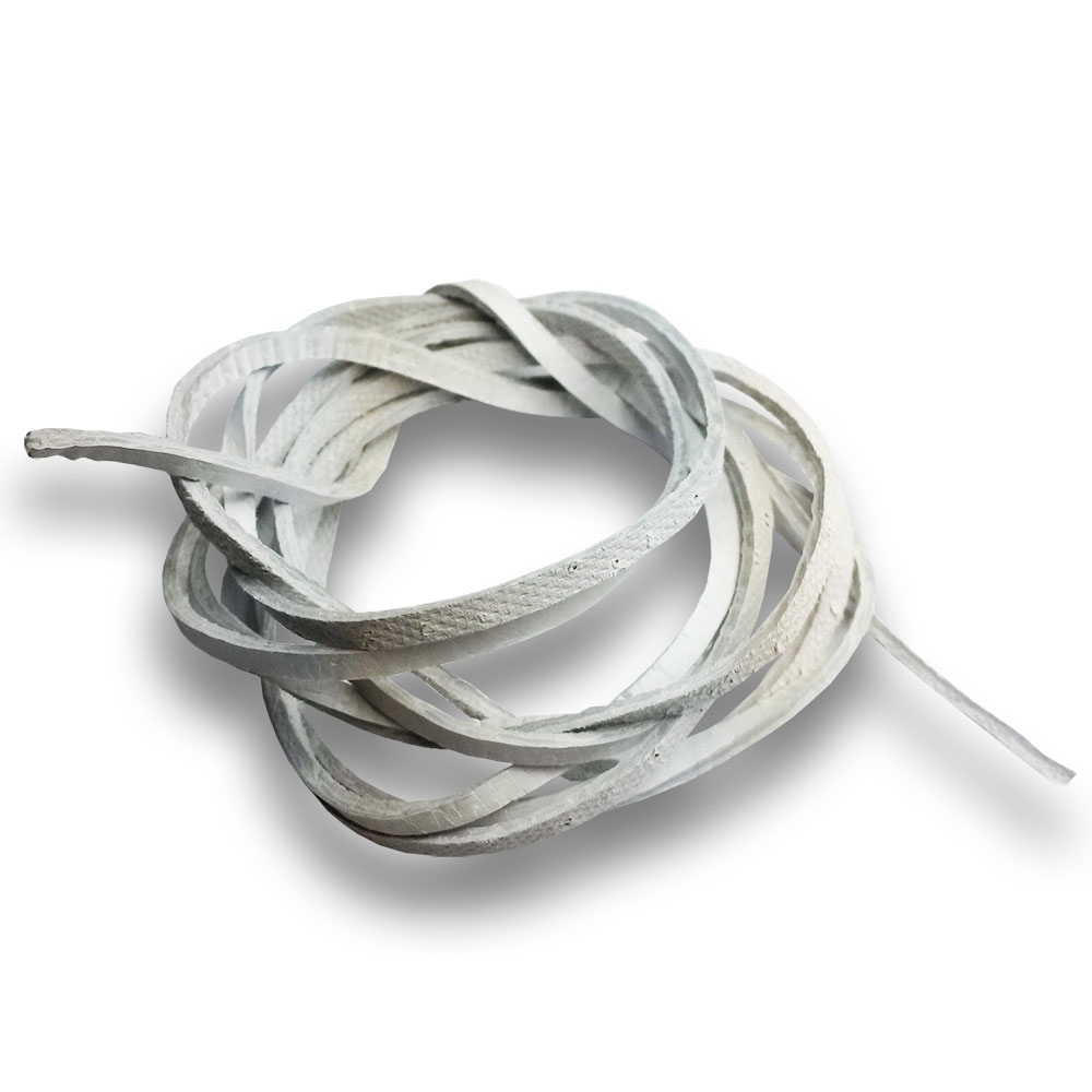 Rezaná kožená šnúrka biela, hr. 2 mm, dĺžka 100 cm