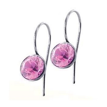 Oceľové náušnice s guľatými kryštálmi Swarovski ®, Rose