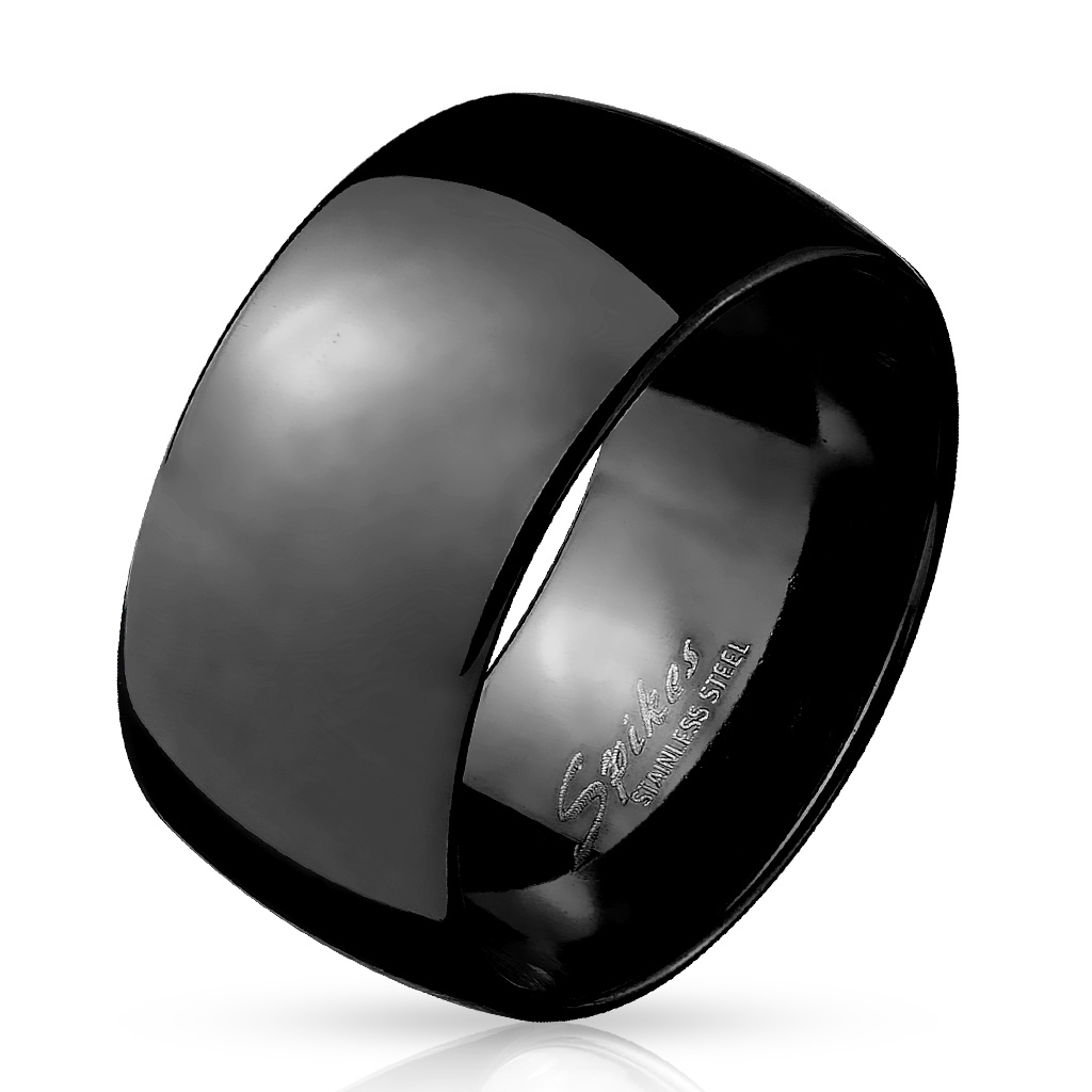 Pánsky čierny oceľový prsteň