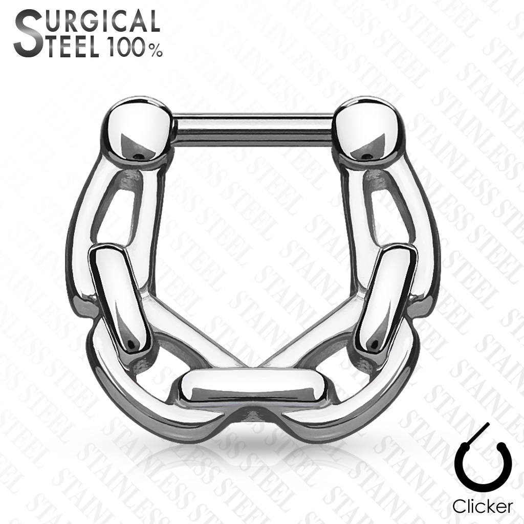 Šperky4U Ocelový piercing do nosu - septum - NS0028