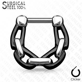 Ocelový piercing do nosu - septum