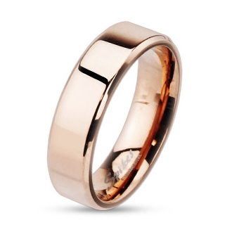 Šperky4U Zlacený ocelový prsten, šíře 6 mm - velikost 67 - OPR0008-6-67