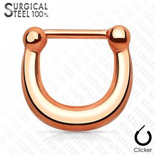 Ocelový piercing do nosu - septum zlacený