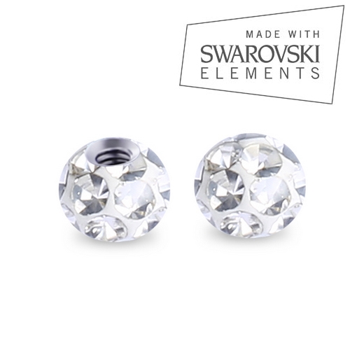 NUBIS® Náhradní kulička s krystaly Swarovski®, 3 mm, závit 1,2 mm - ND01023-03-C