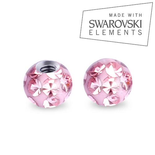 Náhradná gulička s kryštálmi Swarovski ®, 3 mm, závit 1,2 mm