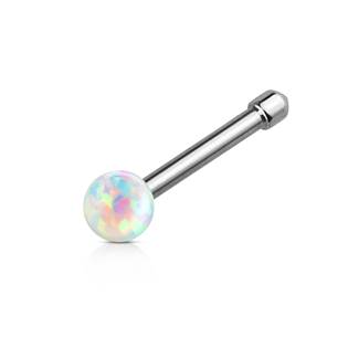 Piercing do nosu, kulička bílý opál