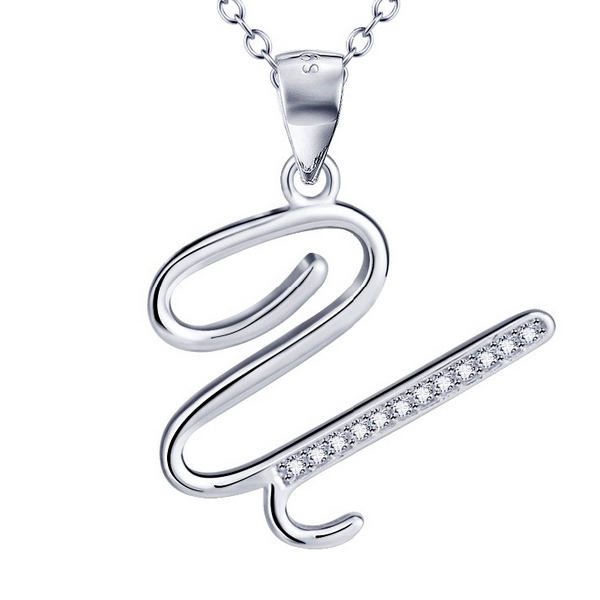 Šperky4U Stříbrný řetízek s přívěškem - iniciála "U" - SN3079-U