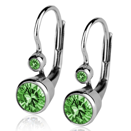 Šperky4U Stříbrné náušnice, zelené zirkony - ZB23265-G