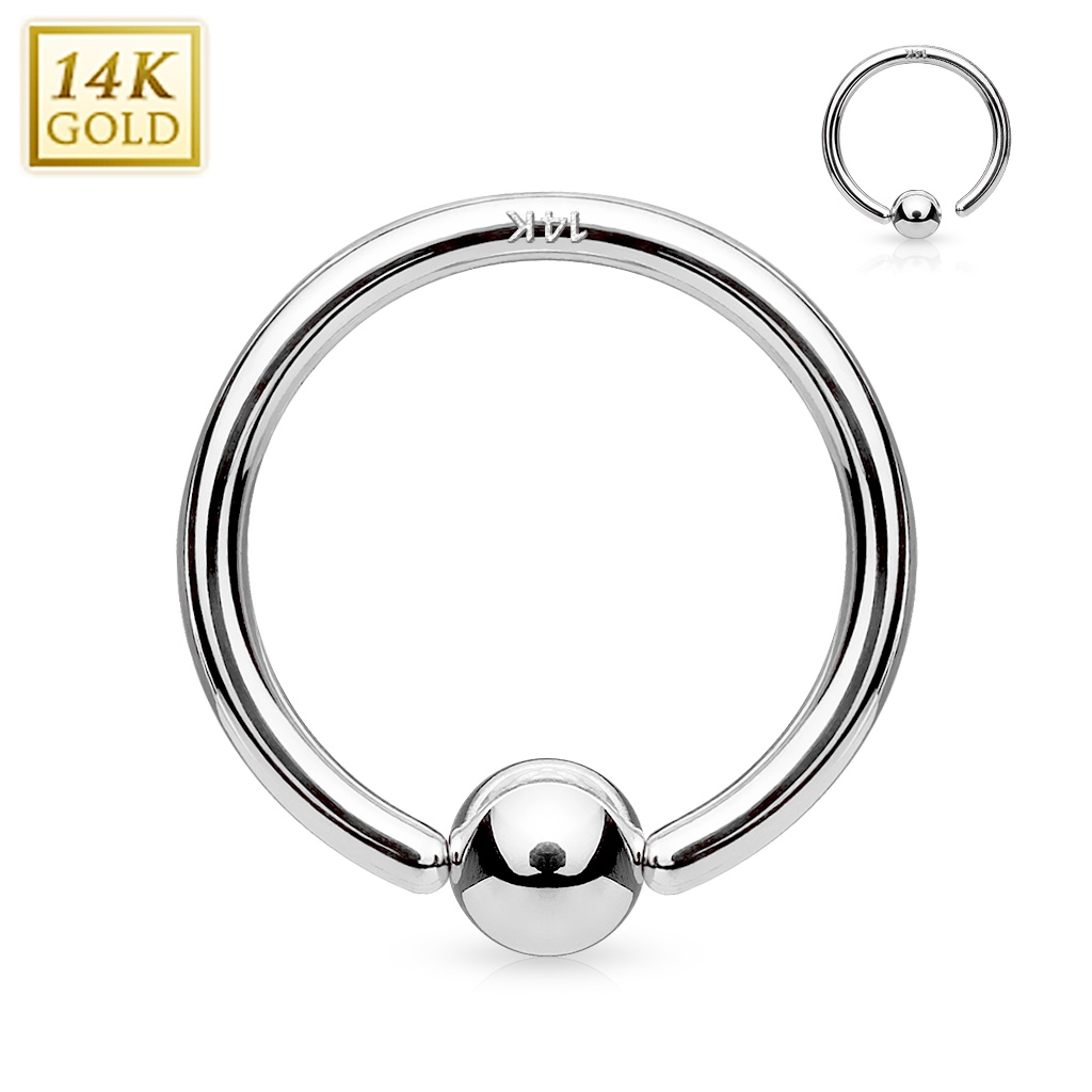 Šperky4U Zlatý piercing - kruh, Au 585/1000 - ZL01042-08082-WG