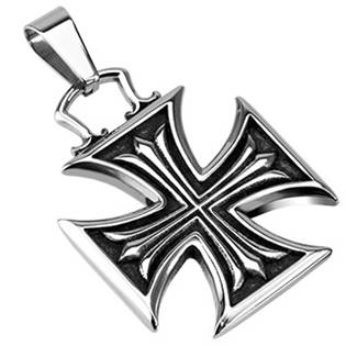 Ocelový přívěšek - maltézský kříž