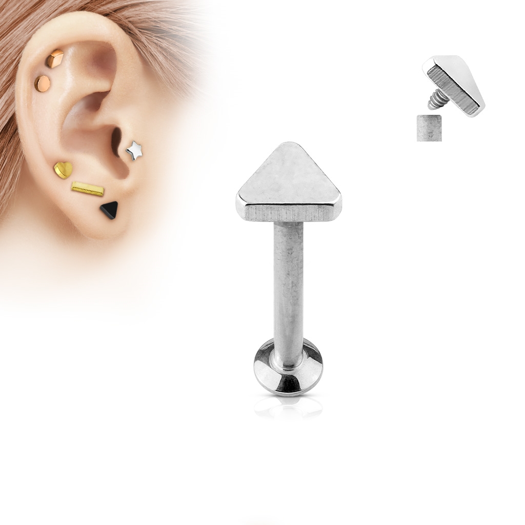 Piercing do brady - labreta 1,2 x 6 mm, trojuholník