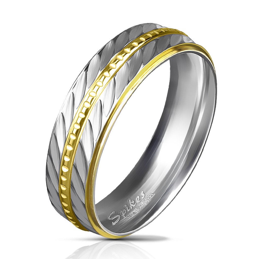 Šperky4U Ocelový prsten šíře 6 mm - velikost 52 - OPR0030-6-52