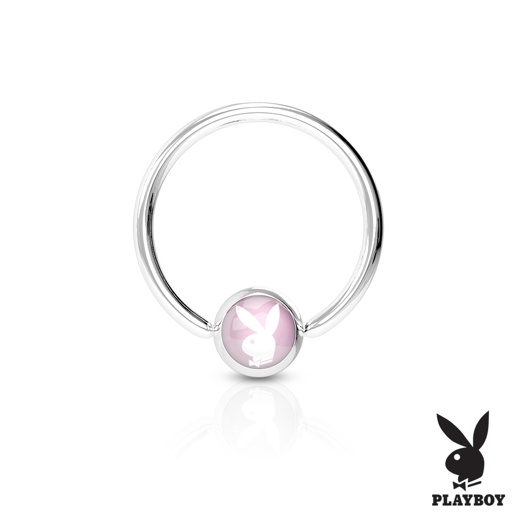 Piercing - kruh Playboy - ružový, 1,2 x 10 mm