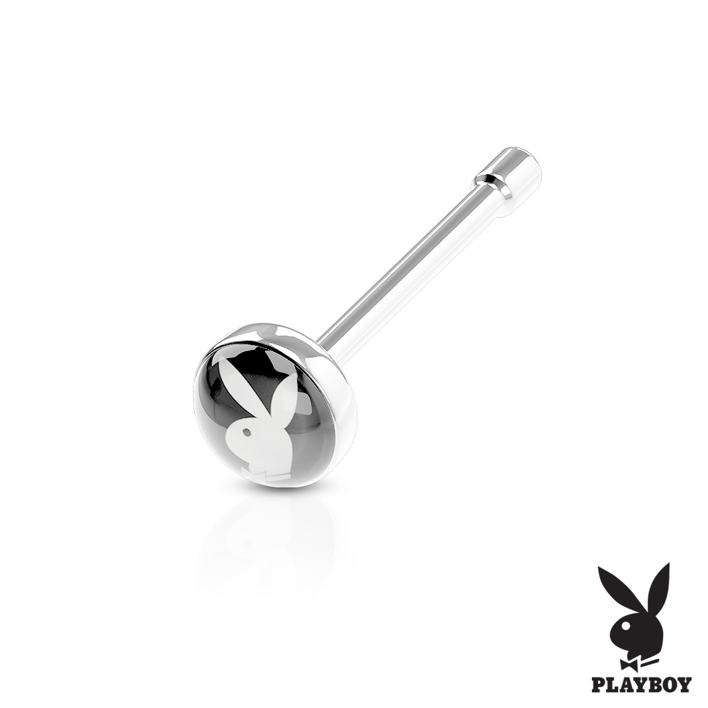 Piercing do nosa - playboy čierny