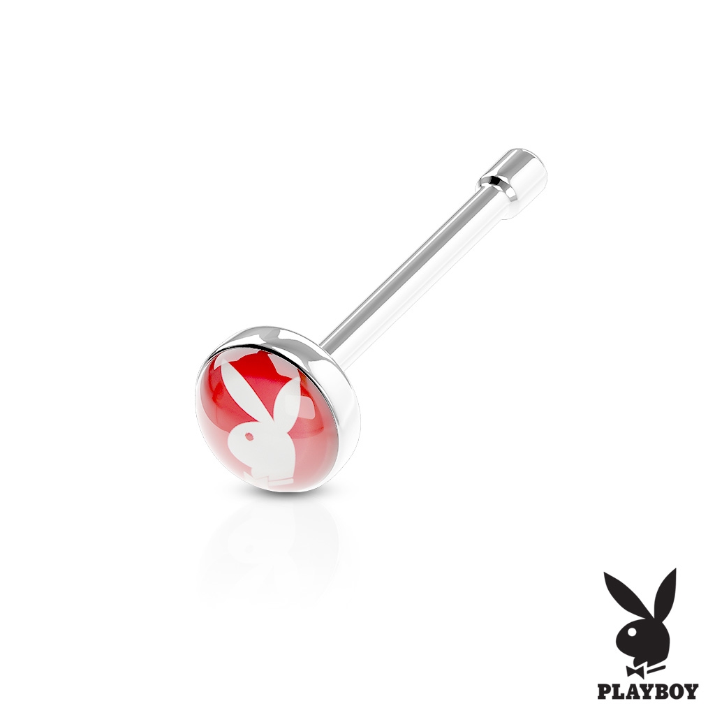 Piercing do nosa - playboy červený