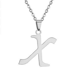 Ocelový řetízek s přívěškem iniciálou X