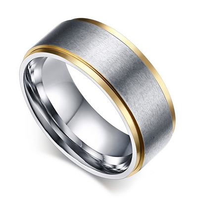 OPR0038 Pánsky oceľový prsteň, šírka 8 mm