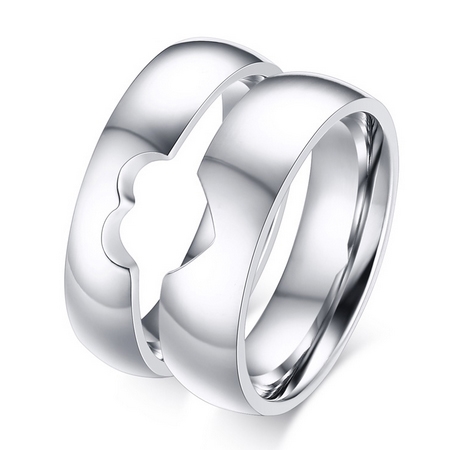OPR0054 Dámsky oceľový prsteň - srdce, šírka 5 mm