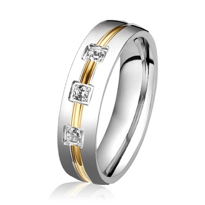 Šperky4U Ocelový prsten se zirkony, šíře 5 mm - velikost 59 - OPR0039-Zr-59