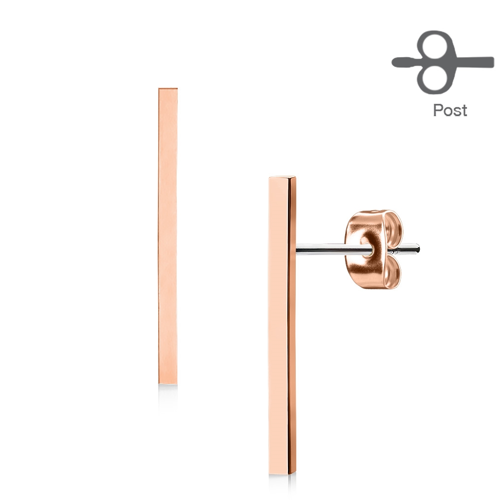 Podlhovasté pozlátené geometrické náušnice