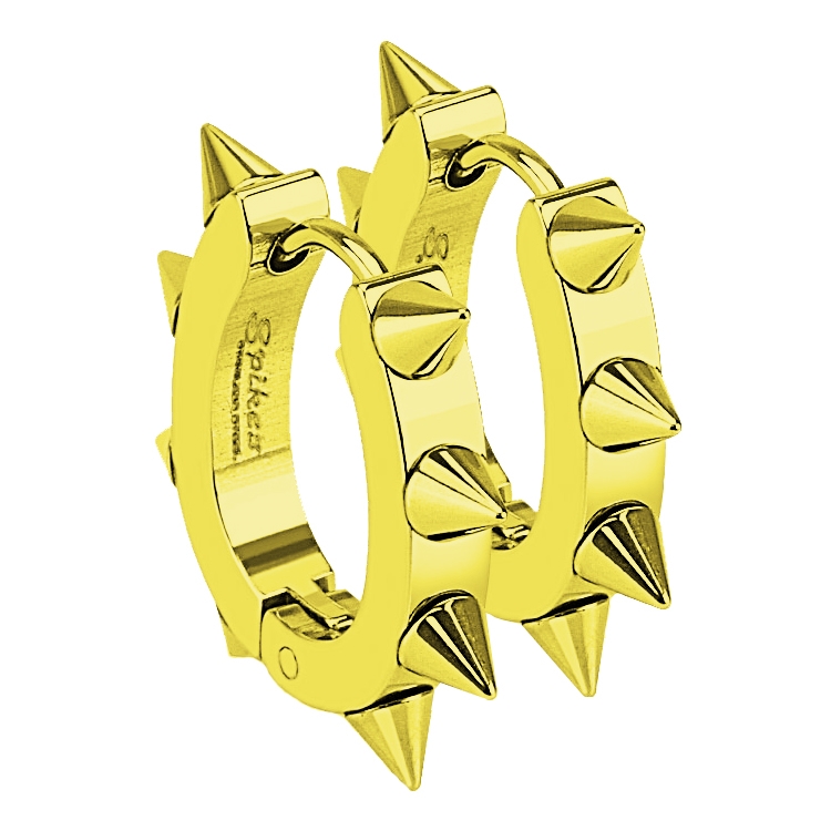 Šperky4U Zlacené ocelové náušnice s ostny - OPN1224-GD
