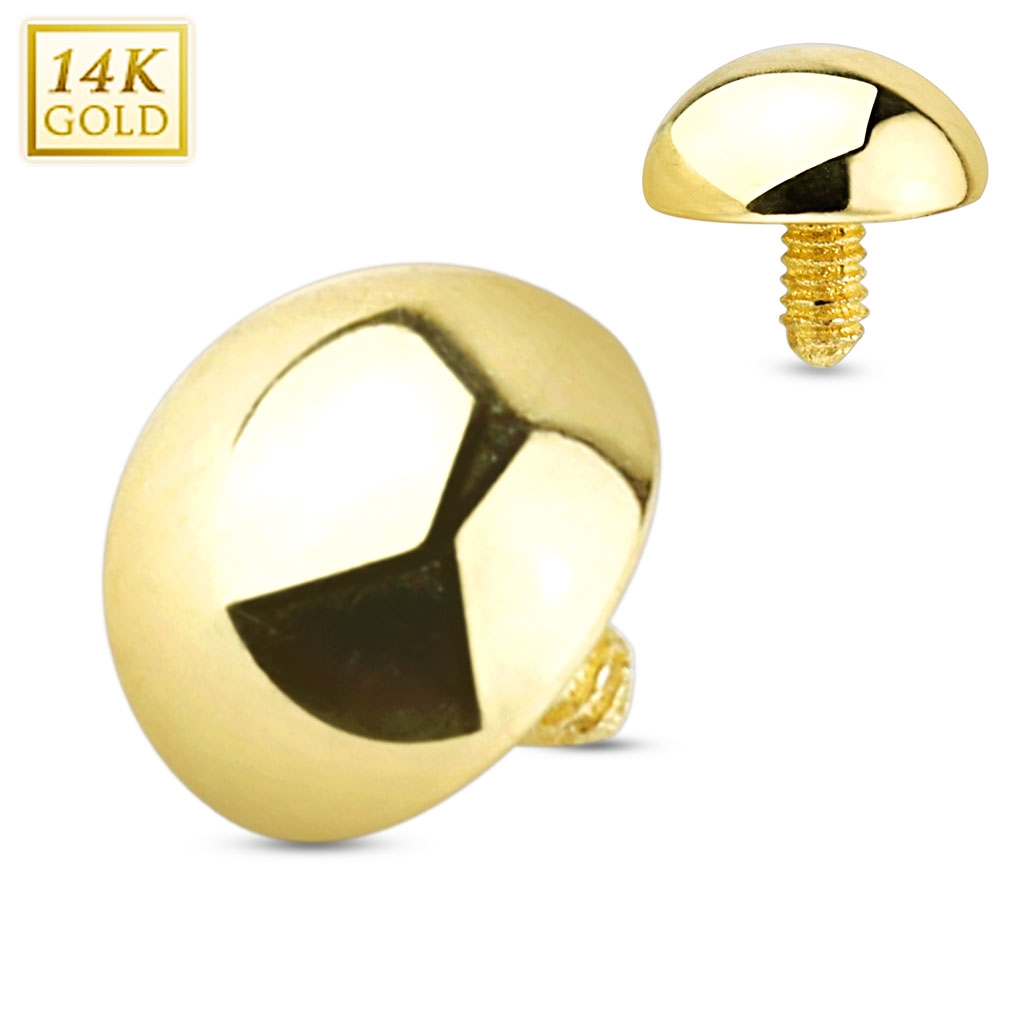 Šperky4U Zlatý piercing - dermál půlkulička 4 mm, Au 585/1000 - ZL01047-04-YG