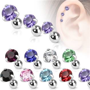 Cartilage piercing do ucha, zirkon 5 mm