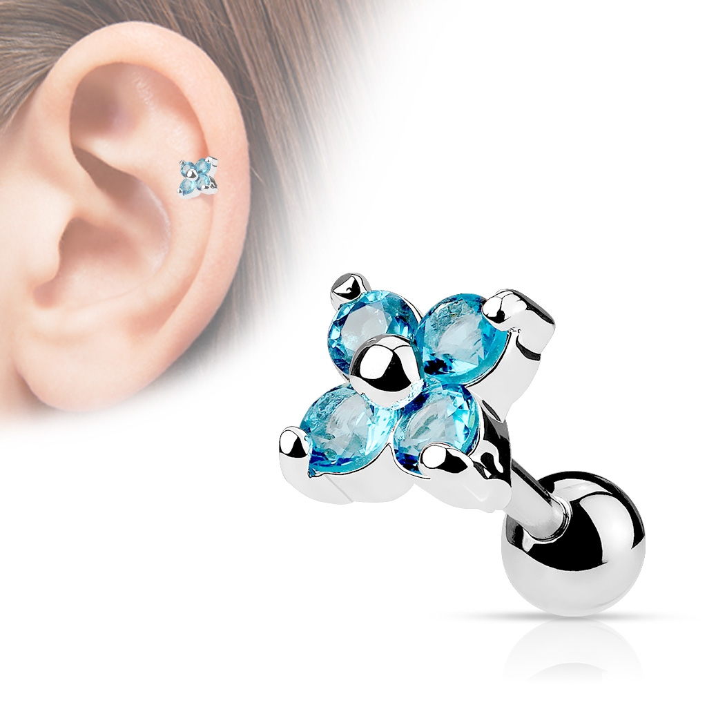 Šperky4U Cartilage piercing do ucha kytička - CP1010-Q