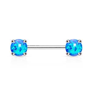 Piercing do bradavky, modré opály