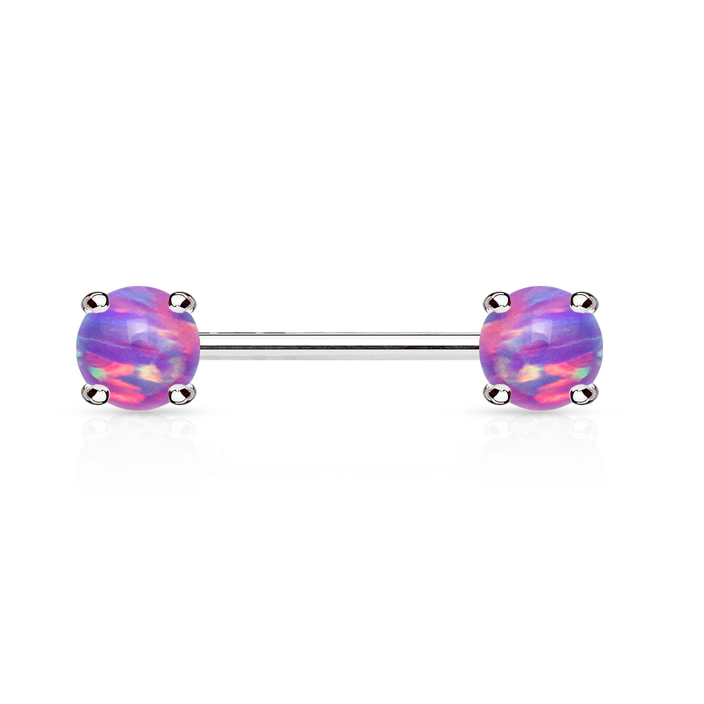 Šperky4U Piercing do bradavky, fialové opály - BR01023-A